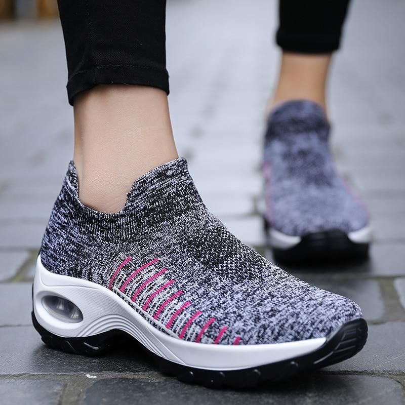 Women Loafers Shoes Knitted Flats Shoe Woman Comfort Female Breathable Mesh  Slip On Footwear Casual Ladies Sneakers Spring 2021 - AliExpress