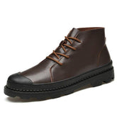 Breathable Leather Business Sneakers Boots Men&