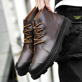 Breathable Leather Business Sneakers Boots Men&