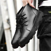 Breathable Leather Business Sneakers Boots Men&