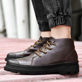 Breathable Leather Business Sneakers Boots Men&