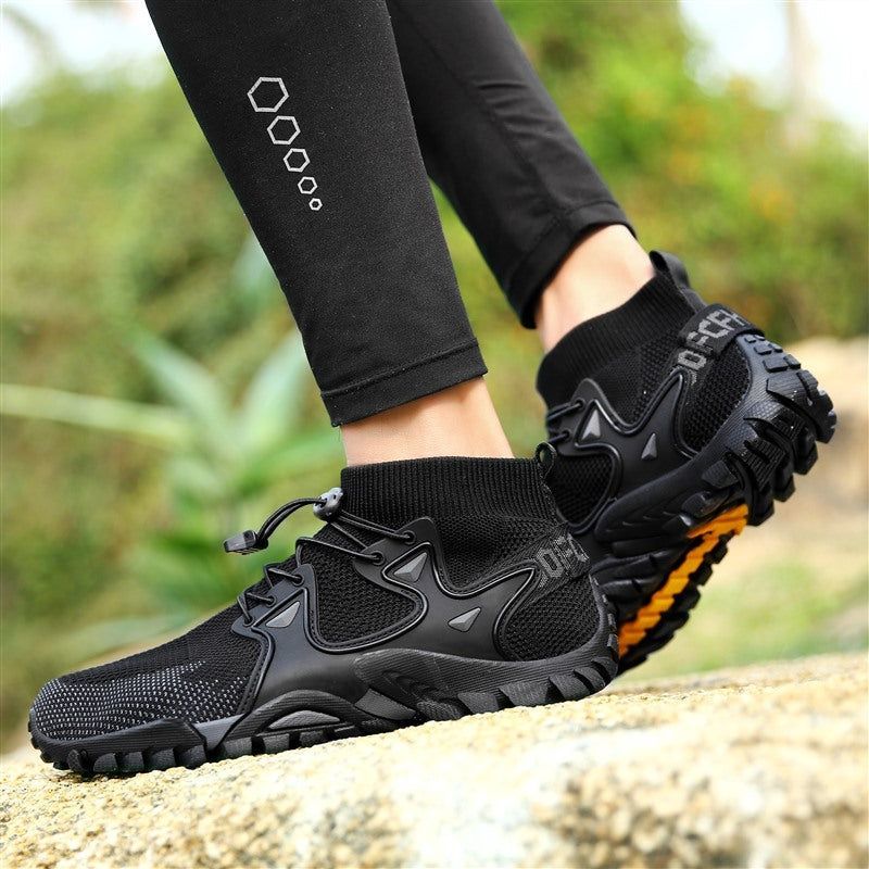 Mens Casual Socks Shoes Soft Outdoor Walking Sneakers Knited Driving Boots  Black