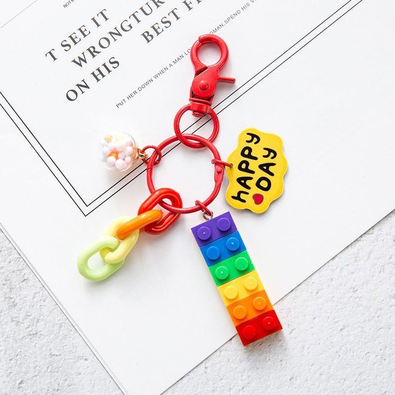 Building Block Rainbow Unique Key Chain - K4014 - Touchy Style