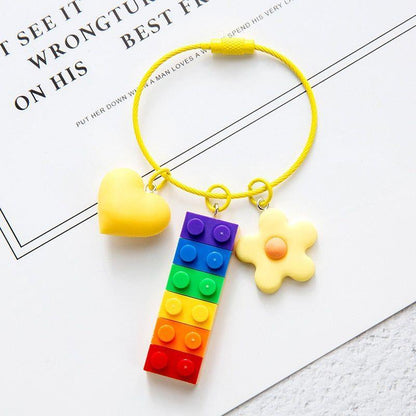 Building Block Rainbow Unique Key Chain - K4014 - Touchy Style