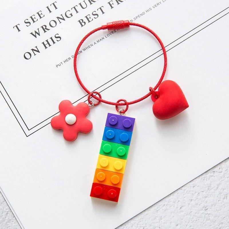 Building Block Rainbow Unique Key Chain - K4014 - Touchy Style