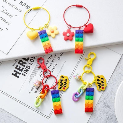 Building Block Rainbow Unique Key Chain - K4014 - Touchy Style