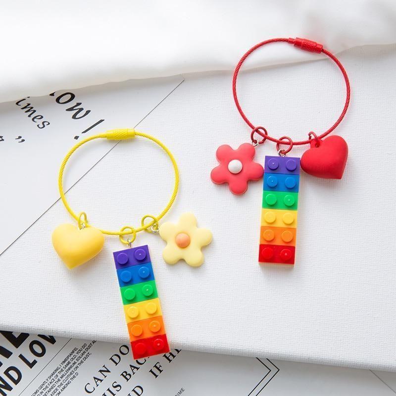 Building Block Rainbow Unique Key Chain - K4014 - Touchy Style