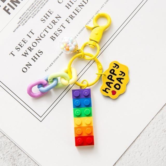 Building Block Rainbow Unique Key Chain - K4014 - Touchy Style