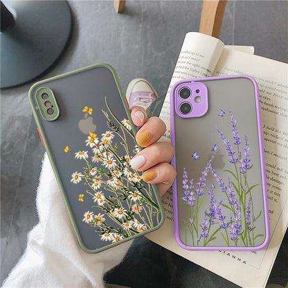 Butterfly Lavender Flowers Cute Phone Case For iPhone 12 mini 11 pro max 6s 7 8 Plus SE 2 X XR XS Max - Touchy Style