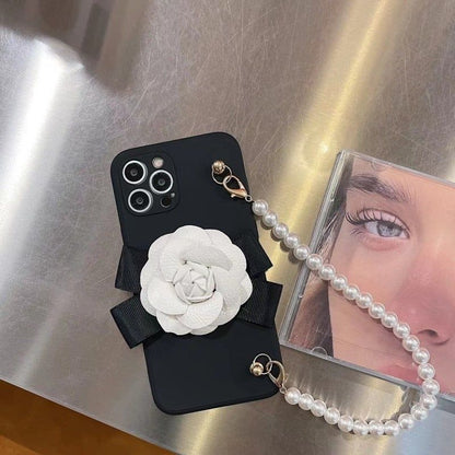 Camellia Pearl Cute Phone Cases For iPhone 14 13 11 12 Pro Max X XR XS MAX 6S 7 8 Plus Mini - Touchy Style