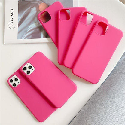 Candy Rose Solid Cute Phone Cases For iPhone 14 13 12 11 11pro Max Xs Max Xr 6s 7 8plus - Touchy Style