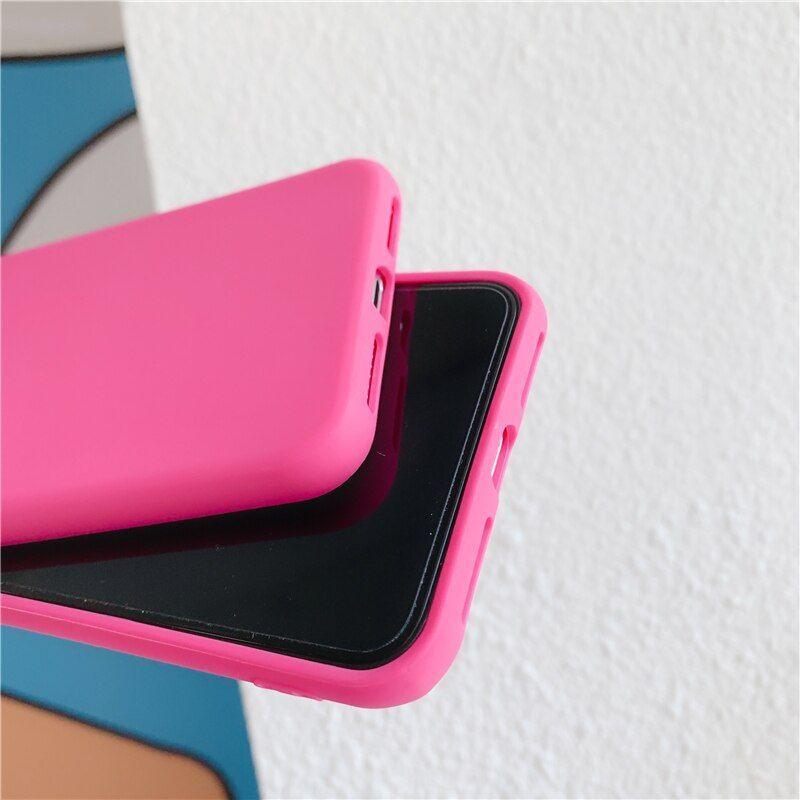 Candy Rose Solid Cute Phone Cases For iPhone 14 13 12 11 11pro Max Xs Max Xr 6s 7 8plus - Touchy Style