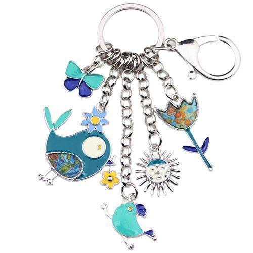 Cartoon Bird Sun Flower Butterfly Unique Key Chain BOS0116 - Touchy Style