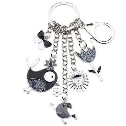 Cartoon Bird Sun Flower Butterfly Unique Key Chain BOS0116 - Touchy Style