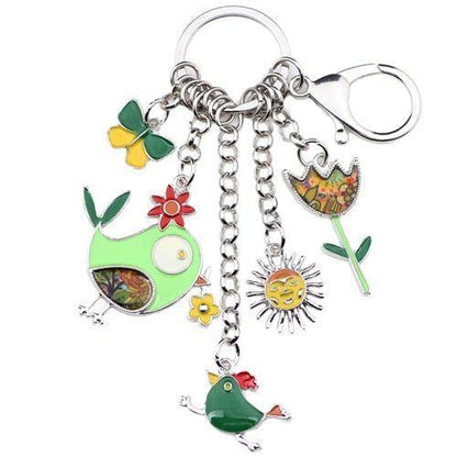 Cartoon Bird Sun Flower Butterfly Unique Key Chain BOS0116 - Touchy Style