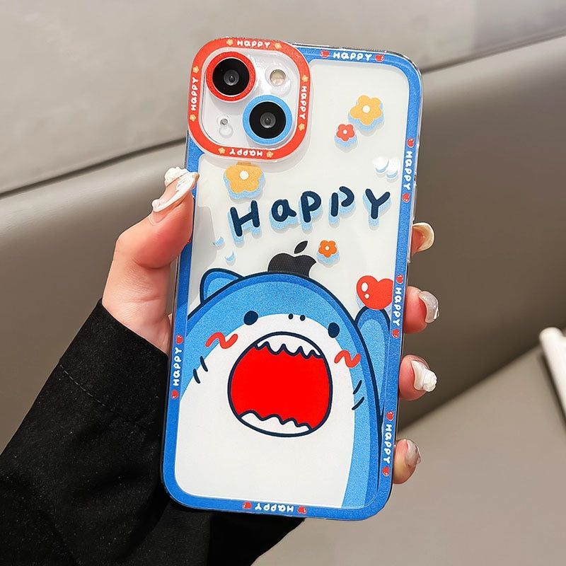 Cartoon Panda Transparent Cute Phone Cases For Galaxy S22 S21 S20 S10 FE Plus Note 10 20 Ultra - Touchy Style