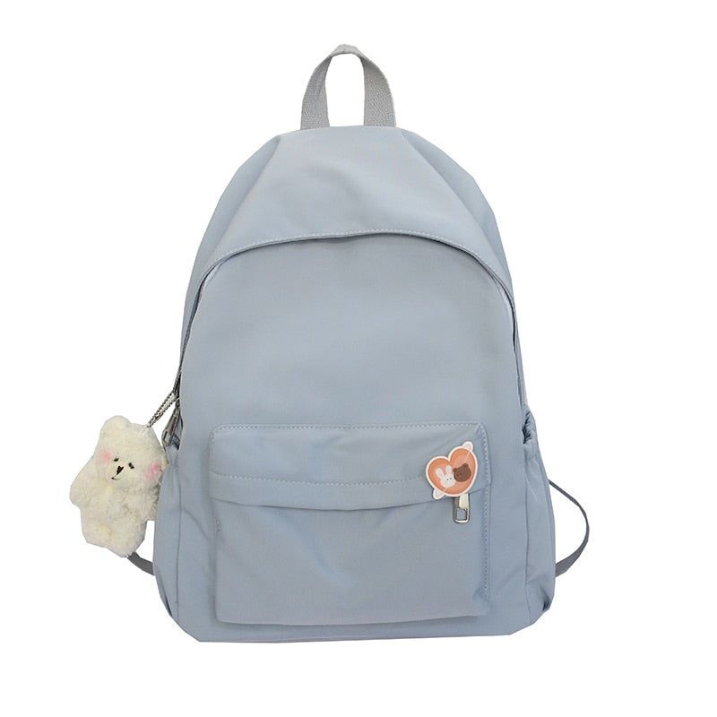 College Style Solid Color Women Backpack