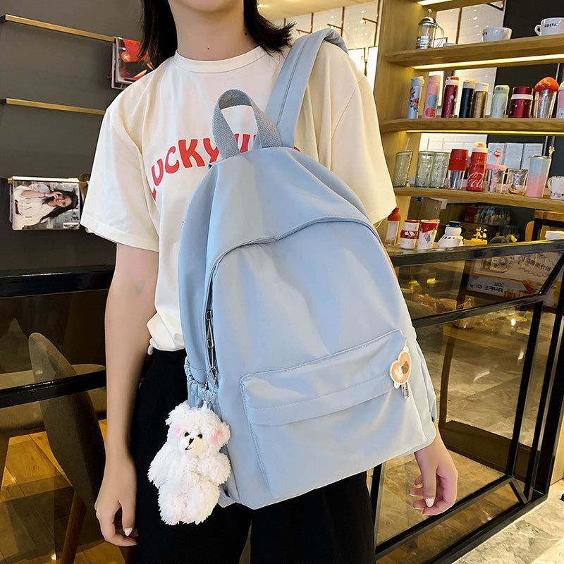 Fashion Backpack Nylon Female Bag Solid Color Women's Backpacks Small School  Bags for Teenage Girl Bookbags Casual Shoulder Bags
