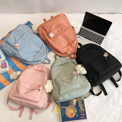 Casual Cool Backpacks For Women Solid Shoulder Bag Nylon School Bag GCB68555 - Touchy Style