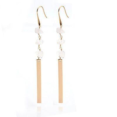 Classic Copper Metal Long Earrings Charm Jewelry BS0238 - Touchy Style