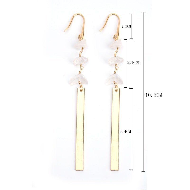 Classic Copper Metal Long Earrings Charm Jewelry BS0238 - Touchy Style