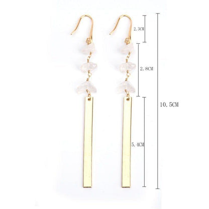 Classic Copper Metal Long Earrings Charm Jewelry BS0238 - Touchy Style