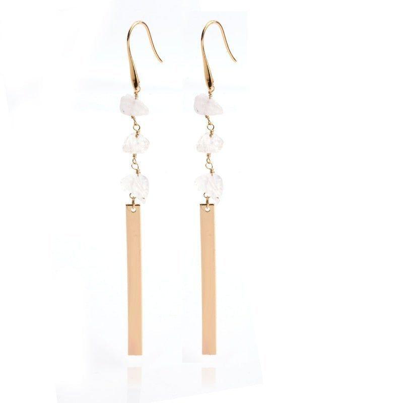 Classic Copper Metal Long Earrings Charm Jewelry BS0238 - Touchy Style