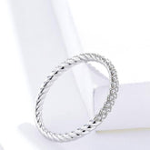 Clear CZ 925 Sterling Silver Finger Rings Charm Jewelry SCR624 - Touchy Style