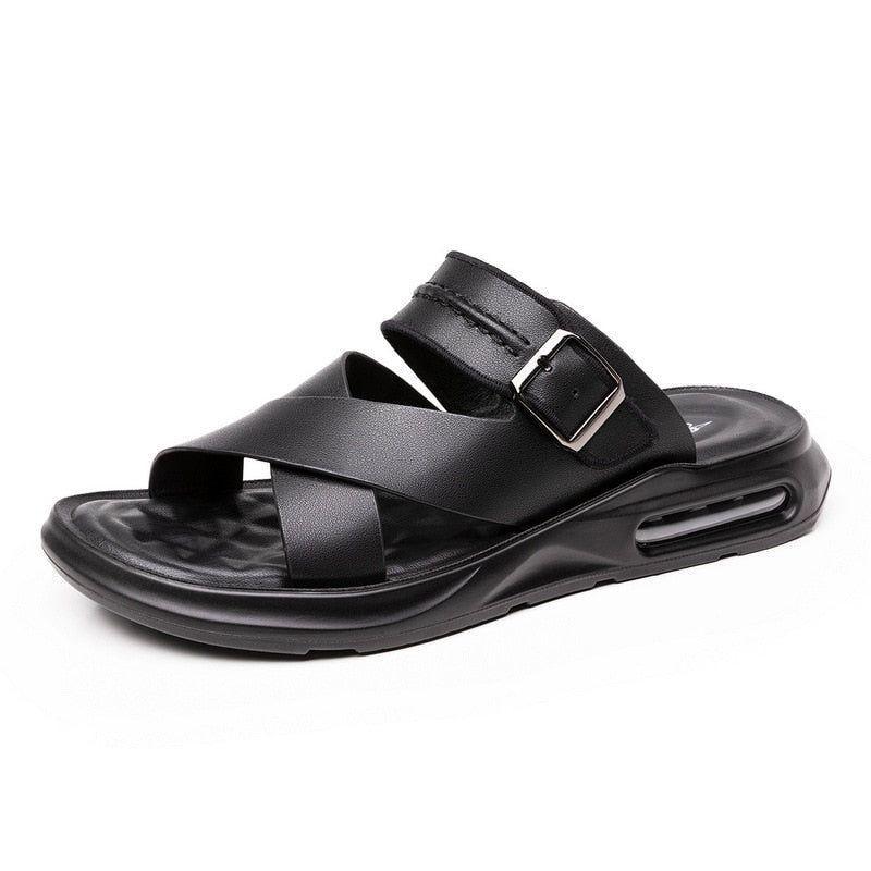 Amazon.com: Gianluca - Handmade Men's Black Leather Manmade Sandals Sandals  - Size: 6 US : Clothing, Shoes & Jewelry