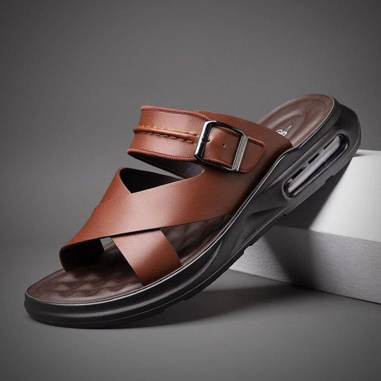 Buy Men Brown Vegan Leather Slip Ons Sandal Loafer Shoes Shoes Under Indian  Wear Indian Groom Shoes Peshawari Sandal Shoes Online in India - Etsy