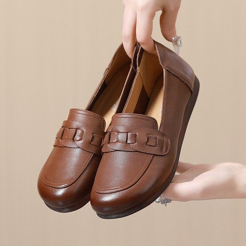 Comfortable Soft Flat Leather Women&