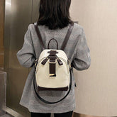 Contrast Fashion Wild Shoulder School Bag Leather Cool Backpack GCBI02 - Touchy Style