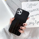 Crocodile Leather Cute Phone Cases For iPhone 11 12 Mini Pro XS MAX XR X 7 8 Plus SE 2020 - Touchy Style .