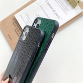 Crocodile Leather Cute Phone Cases For iPhone 11 12 Mini Pro XS MAX XR X 7 8 Plus SE 2020 - Touchy Style .