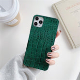 Crocodile Leather Cute Phone Cases For iPhone 11 12 Mini Pro XS MAX XR X 7 8 Plus SE 2020 - Touchy Style .