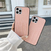 Crocodile Leather Cute Phone Cases For iPhone 11 12 Mini Pro XS MAX XR X 7 8 Plus SE 2020 - Touchy Style .