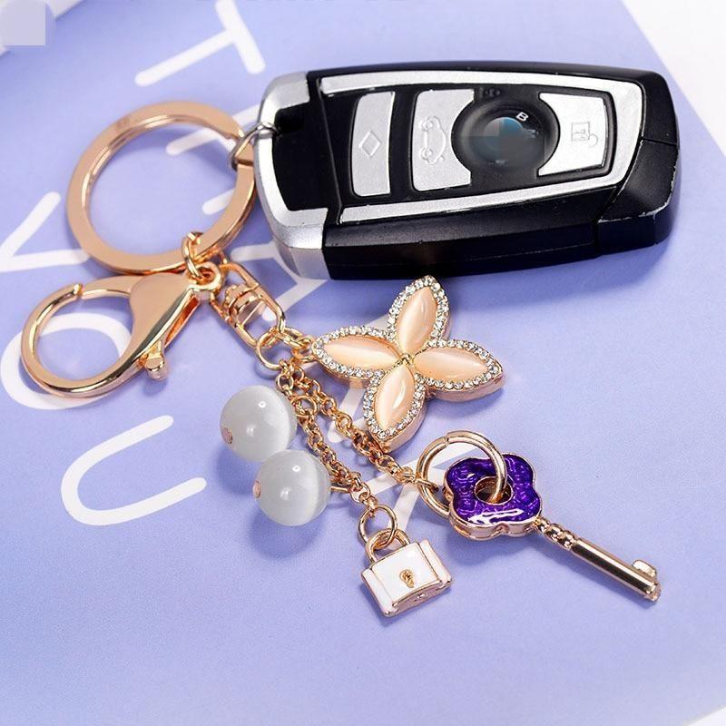 Crystal Key Flower Unique Key Chain C4879 - Touchy Style