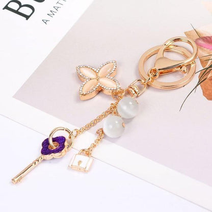 Crystal Key Flower Unique Key Chain C4879 - Touchy Style