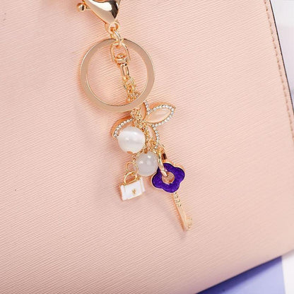 Crystal Key Flower Unique Key Chain C4879 - Touchy Style