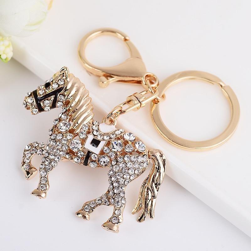 Crystal Rhinestone Horse Unique Key Chain C4616 - Touchy Style