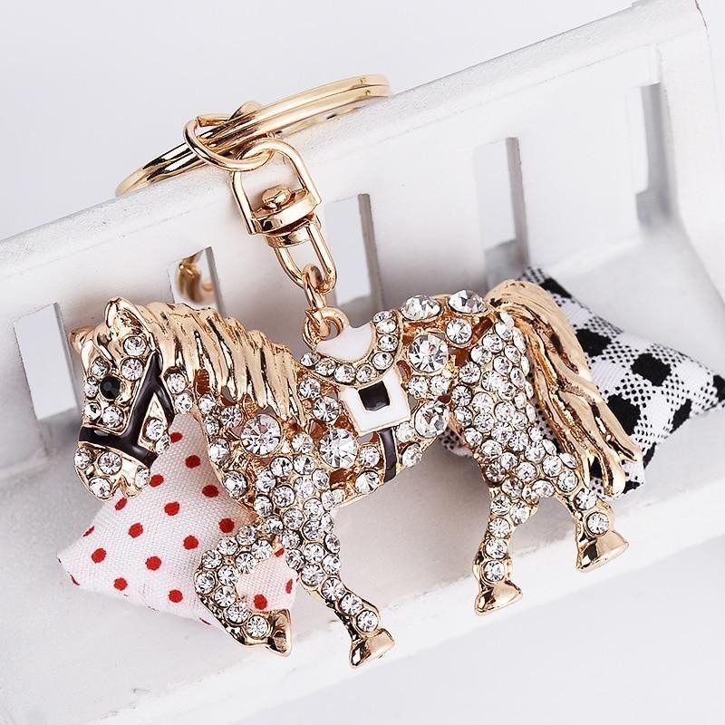 Crystal Rhinestone Horse Unique Key Chain C4616 - Touchy Style