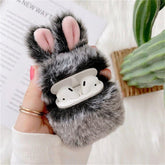 Cute 3D Rabbit Hair Earphone Case for Airpods 1 2 Pro Warm Fluffy Wireless Bluetooth AirPods Case - Touchy Style