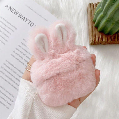 Cute 3D Rabbit Hair Earphone Case for Airpods 1 2 Pro Warm Fluffy Wireless Bluetooth AirPods Case - Touchy Style