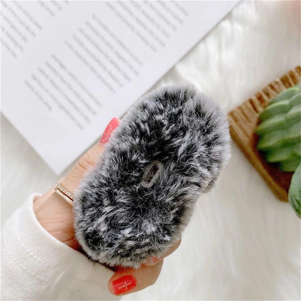 Cute 3D Rabbit Hair Earphone Case for Airpods 1 2 Pro Warm Fluffy Wireless Bluetooth AirPods Case - Touchy Style