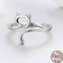 Cute Cat 925 Sterling Silver Finger Rings Charm Jewelry BOS1238 - Touchy Style .