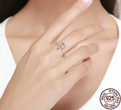 Cute Cat 925 Sterling Silver Finger Rings Charm Jewelry BOS1238 - Touchy Style