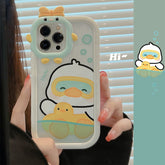 Cute Phone Cases for iPhone 11, 12, 13, 14 Pro Max & 14 Plus - Sweet Swimming Duck, TPU Transparent - Touchy Style