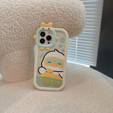 Cute Phone Cases for iPhone 11, 12, 13, 14 Pro Max & 14 Plus - Sweet Swimming Duck, TPU Transparent - Touchy Style