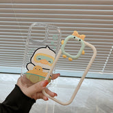 Cute Phone Cases for iPhone 11, 12, 13, 14 Pro Max & 14 Plus - Sweet Swimming Duck, TPU Transparent - Touchy Style