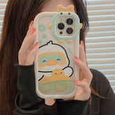 Cute Phone Cases for iPhone 11, 12, 13, 14 Pro Max & 14 Plus - Sweet Swimming Duck, TPU Transparent - Touchy Style